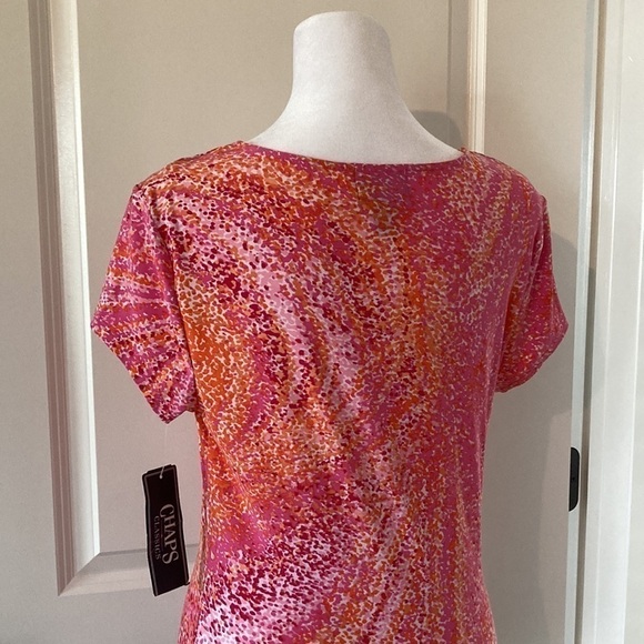 Chaps medium top short sleeves new with tag pink orange - Picture 6 of 11